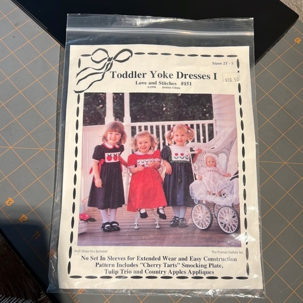 Love and stitches toddler‎ yoke dress I #151 smocking pattern sizes 2T-5